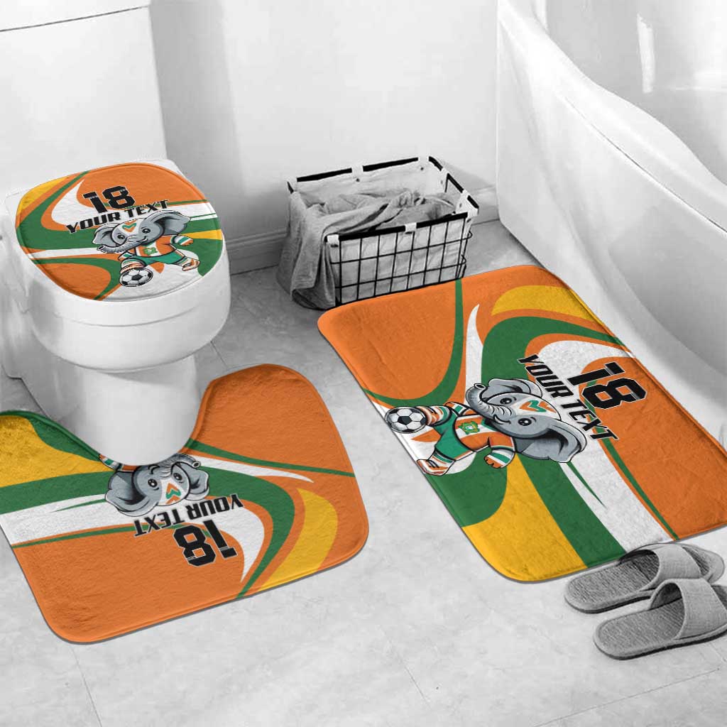 Custom Ivory Coast Football Bathroom Set Les Elephants Mascot - African Pride