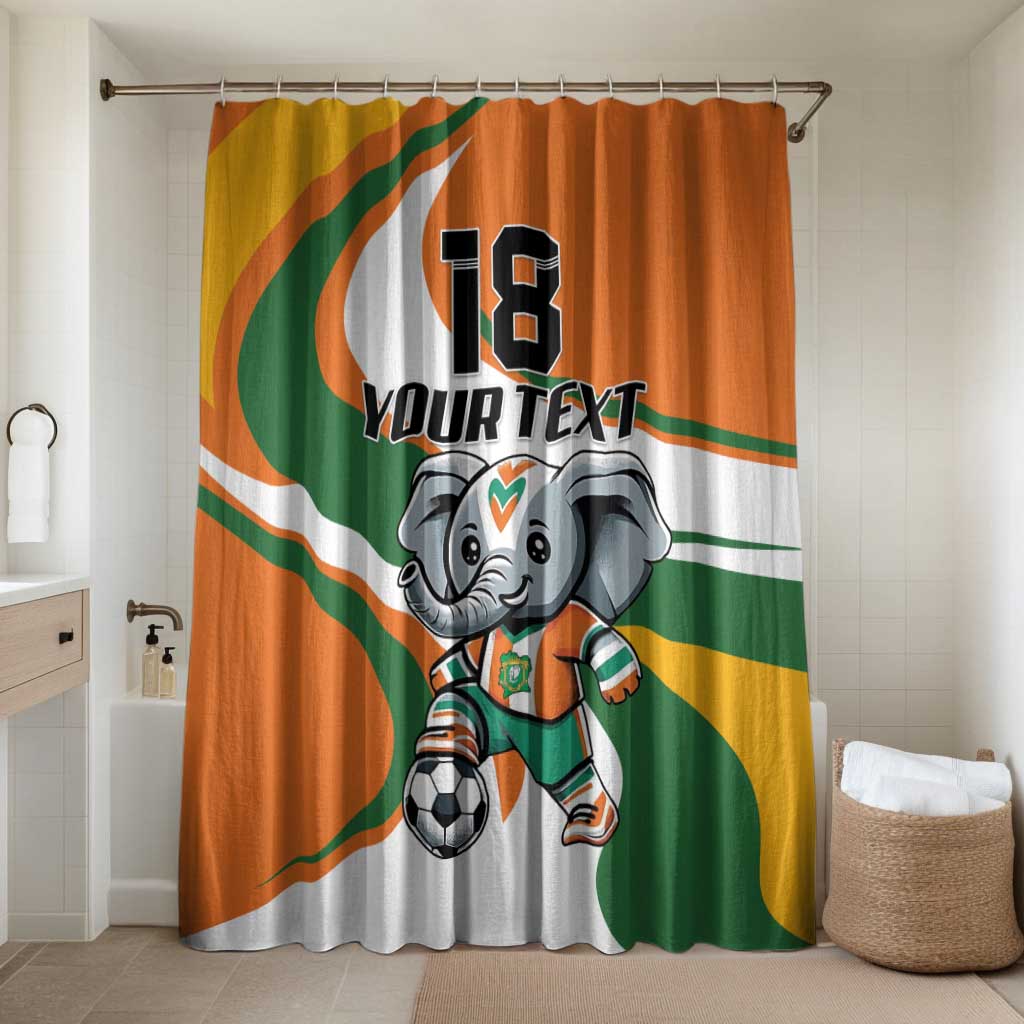 Custom Ivory Coast Football Bathroom Set Les Elephants Mascot - African Pride