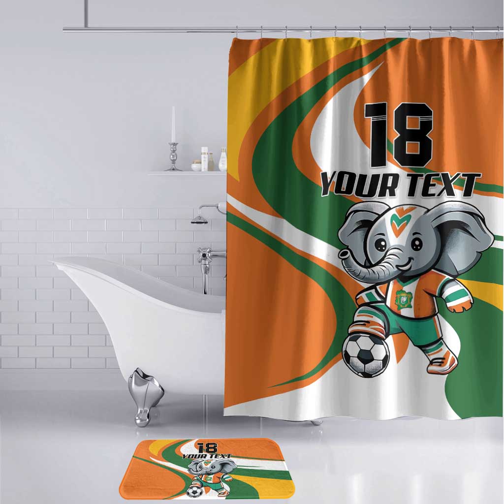 Custom Ivory Coast Football Bathroom Set Les Elephants Mascot - African Pride