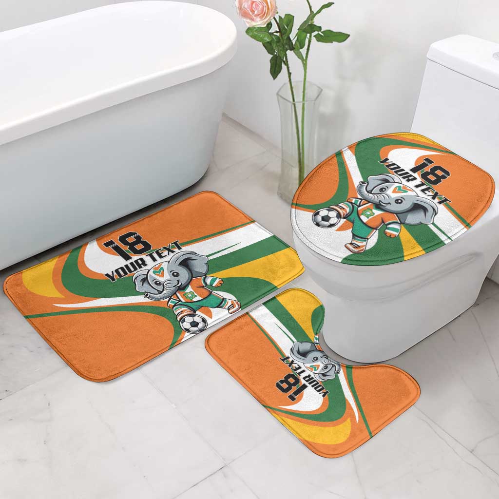 Custom Ivory Coast Football Bathroom Set Les Elephants Mascot - African Pride