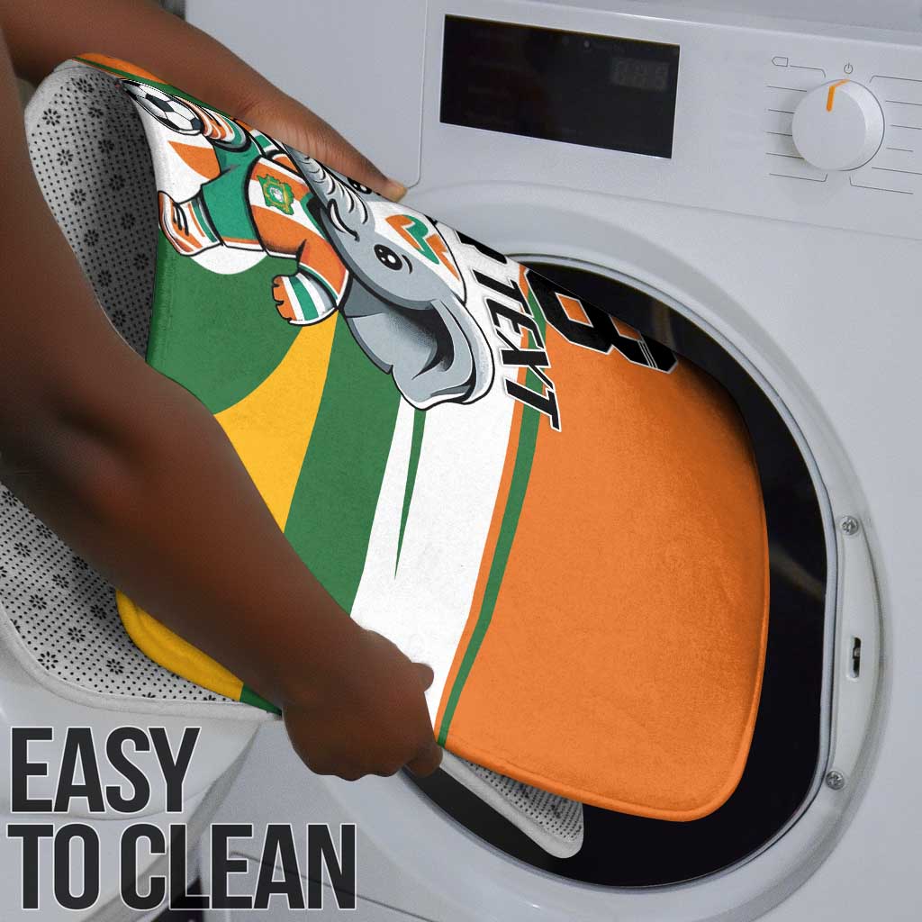 Custom Ivory Coast Football Bathroom Set Les Elephants Mascot - African Pride