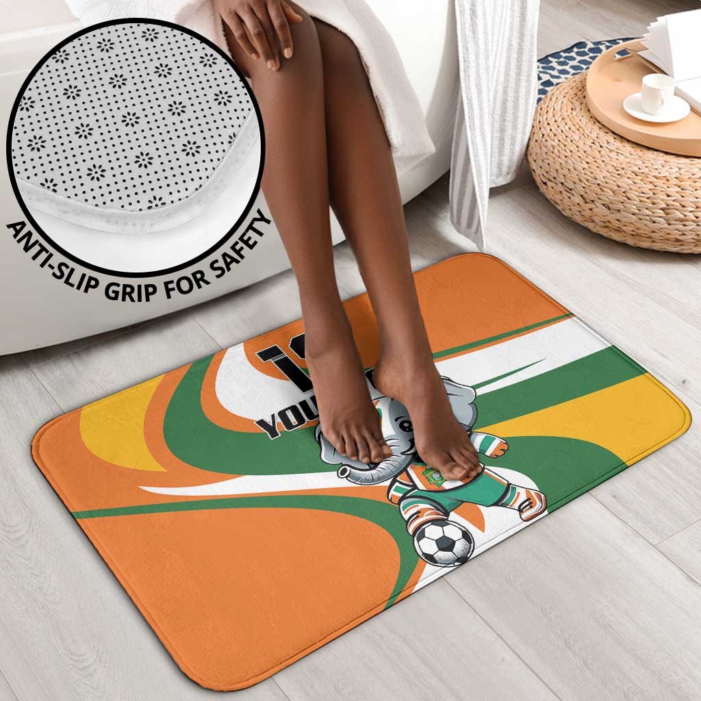Custom Ivory Coast Football Bathroom Set Les Elephants Mascot - African Pride