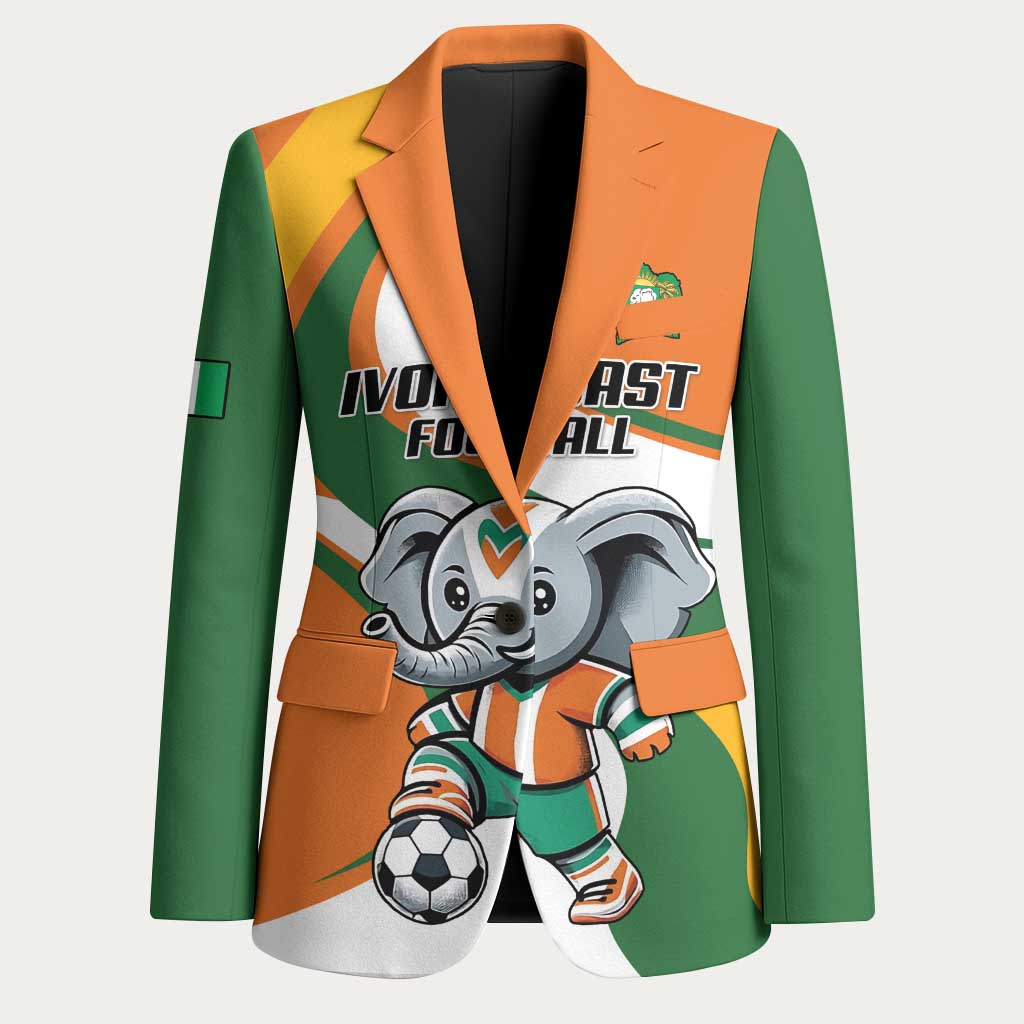 Custom Ivory Coast Football Blazer Les Elephants Mascot - African Pride