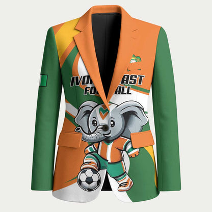 Custom Ivory Coast Football Blazer Les Elephants Mascot - African Pride