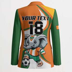 Custom Ivory Coast Football Blazer Les Elephants Mascot - African Pride