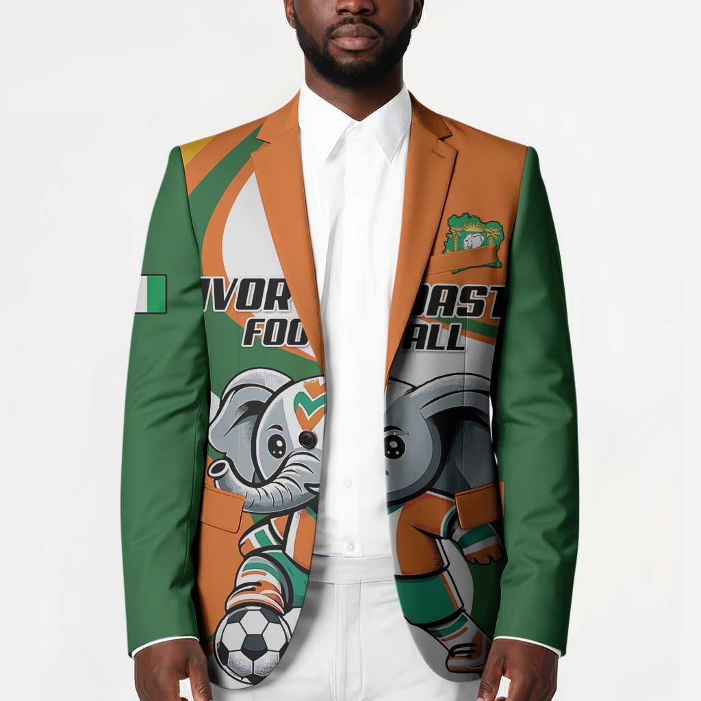 Custom Ivory Coast Football Blazer Les Elephants Mascot - African Pride