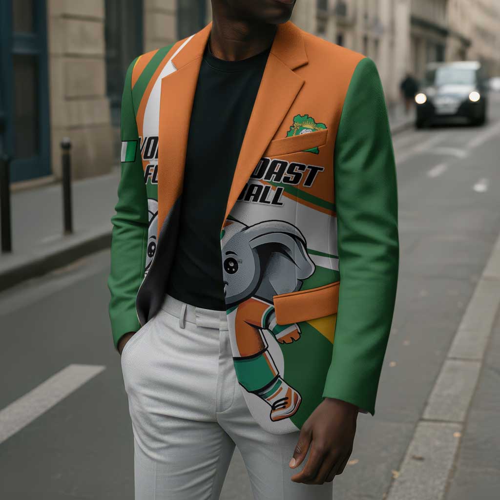 Custom Ivory Coast Football Blazer Les Elephants Mascot - African Pride
