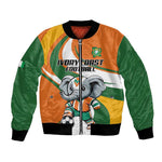 Custom Ivory Coast Football Bomber Jacket Les Elephants Mascot - African Pride