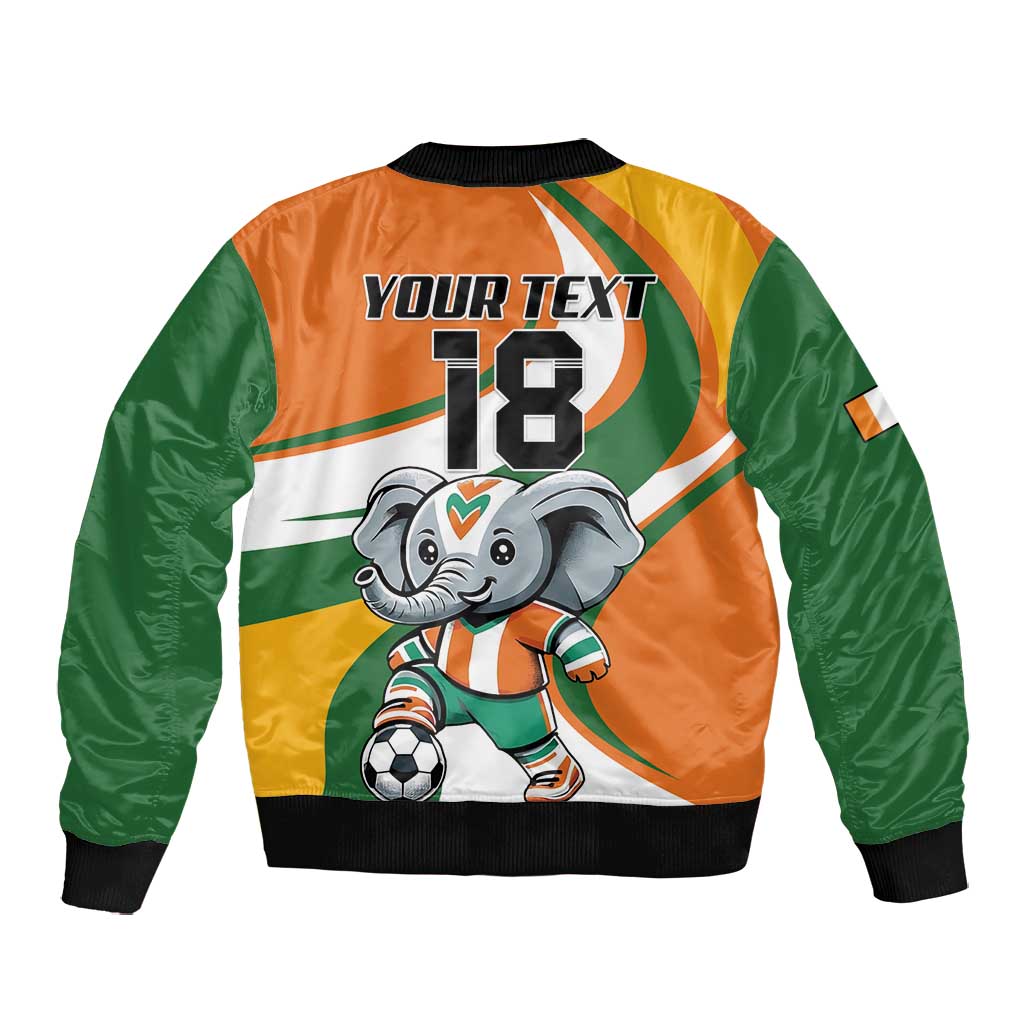 Custom Ivory Coast Football Bomber Jacket Les Elephants Mascot - African Pride