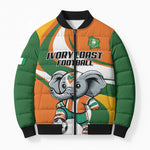 Custom Ivory Coast Football Bomber Puffer Jacket Les Elephants Mascot - African Pride