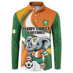 Custom Ivory Coast Football Button Sweatshirt Les Elephants Mascot