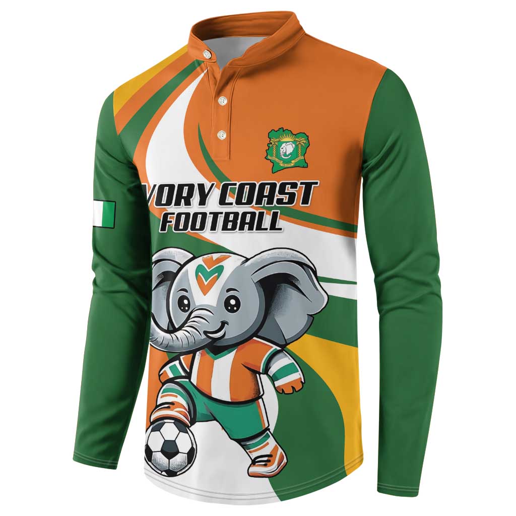 Custom Ivory Coast Football Button Sweatshirt Les Elephants Mascot