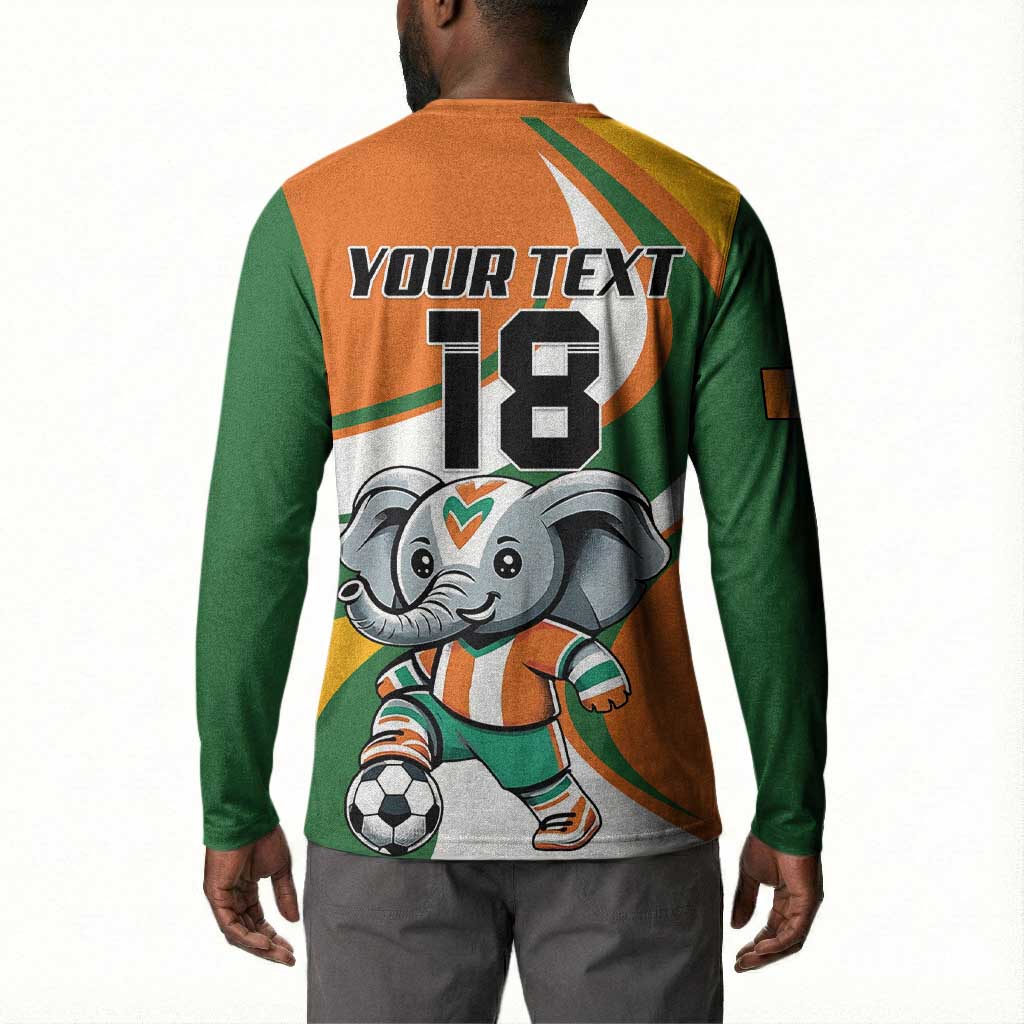 Custom Ivory Coast Football Button Sweatshirt Les Elephants Mascot