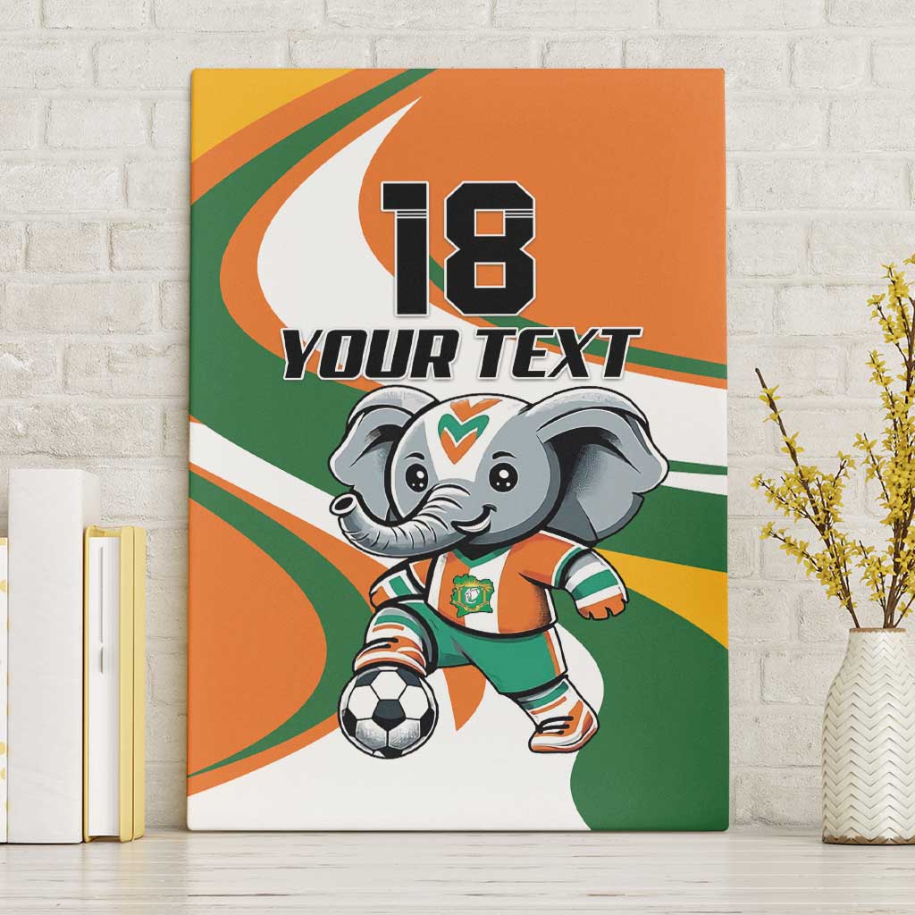 Custom Ivory Coast Football Canvas Wall Art Les Elephants Mascot - African Pride