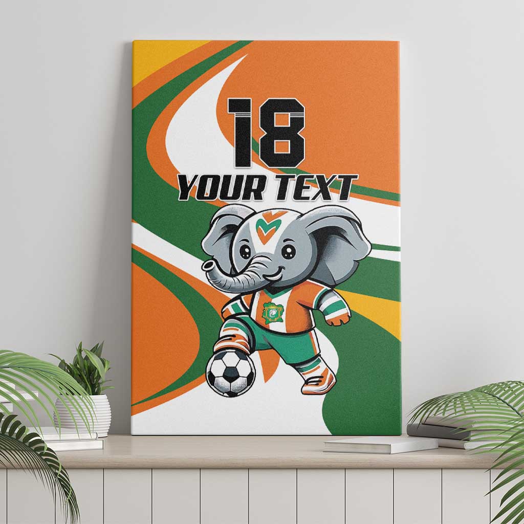 Custom Ivory Coast Football Canvas Wall Art Les Elephants Mascot - African Pride