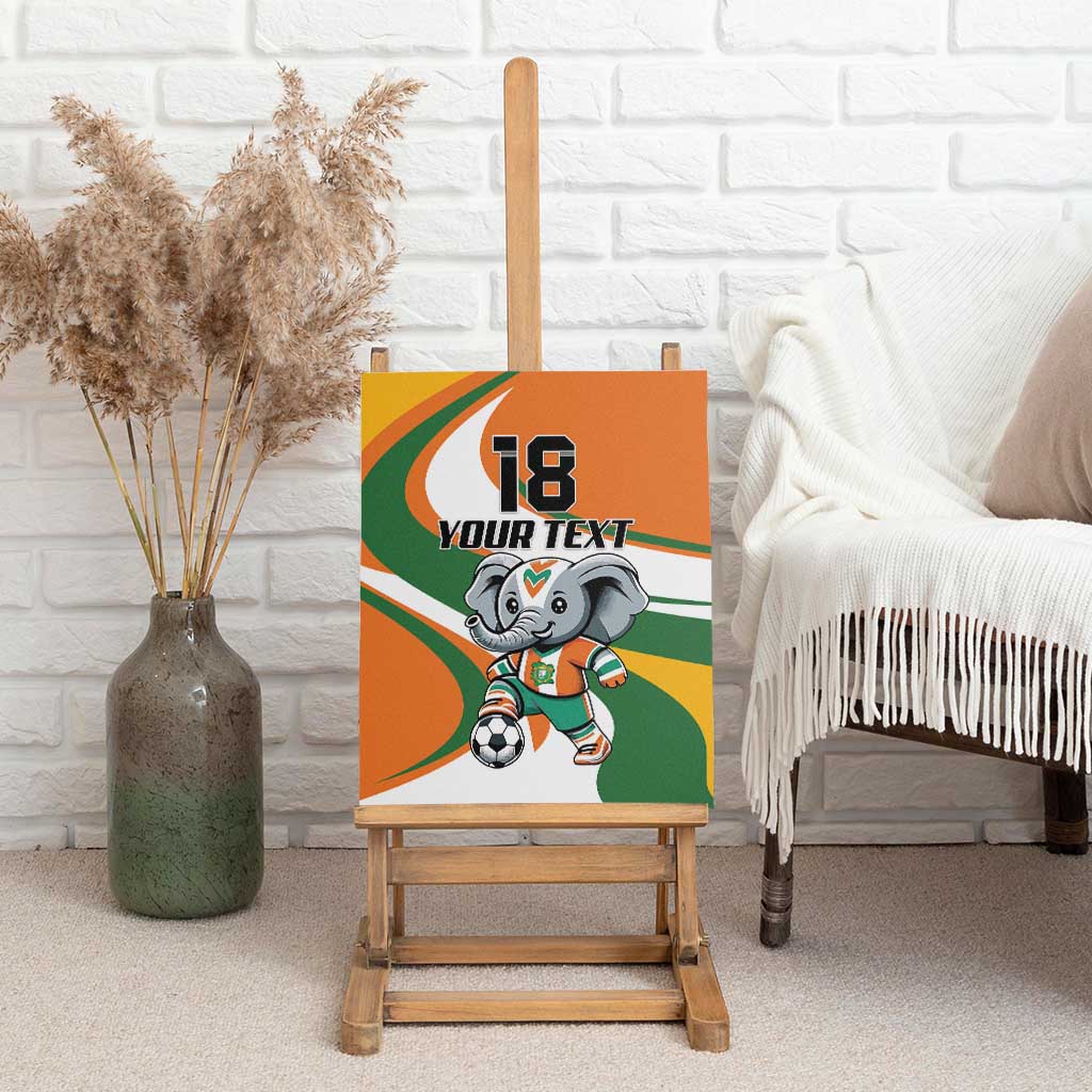 Custom Ivory Coast Football Canvas Wall Art Les Elephants Mascot - African Pride