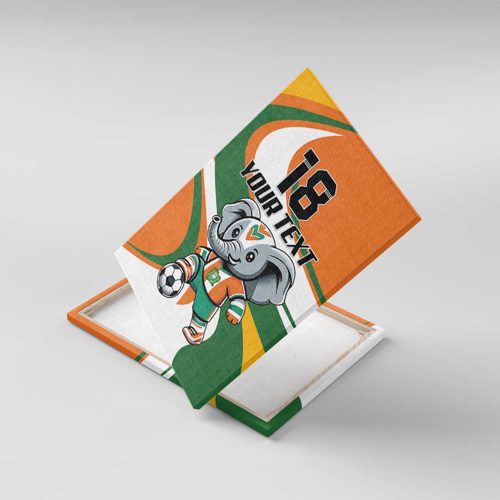 Custom Ivory Coast Football Canvas Wall Art Les Elephants Mascot - African Pride