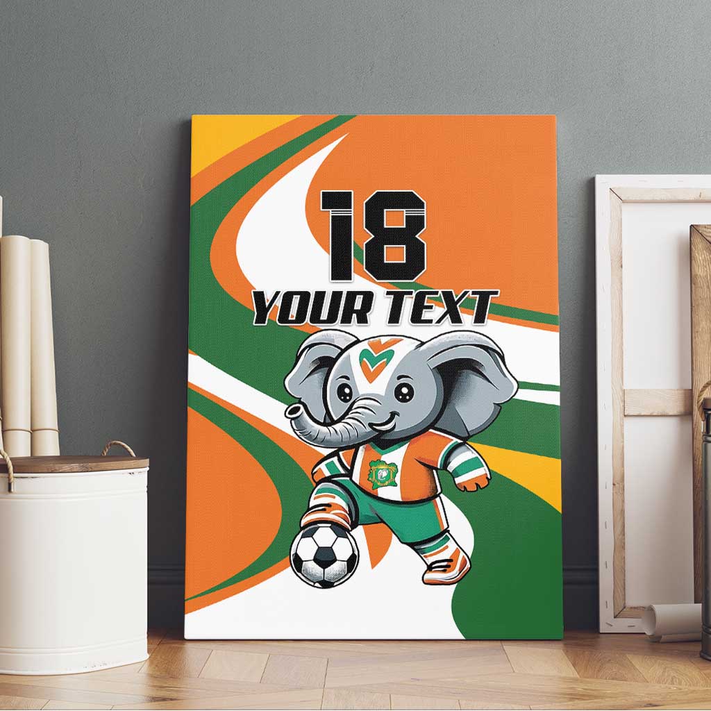 Custom Ivory Coast Football Canvas Wall Art Les Elephants Mascot - African Pride