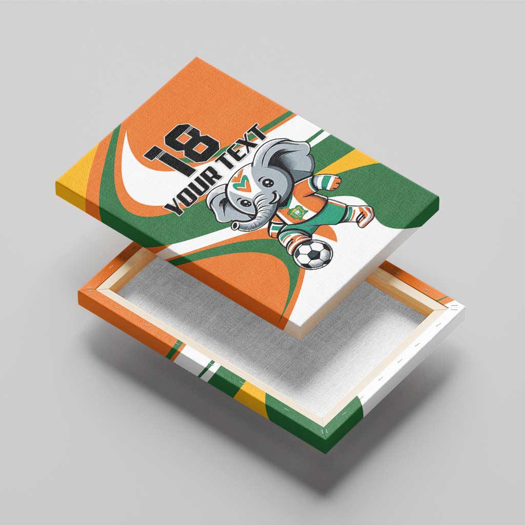Custom Ivory Coast Football Canvas Wall Art Les Elephants Mascot - African Pride