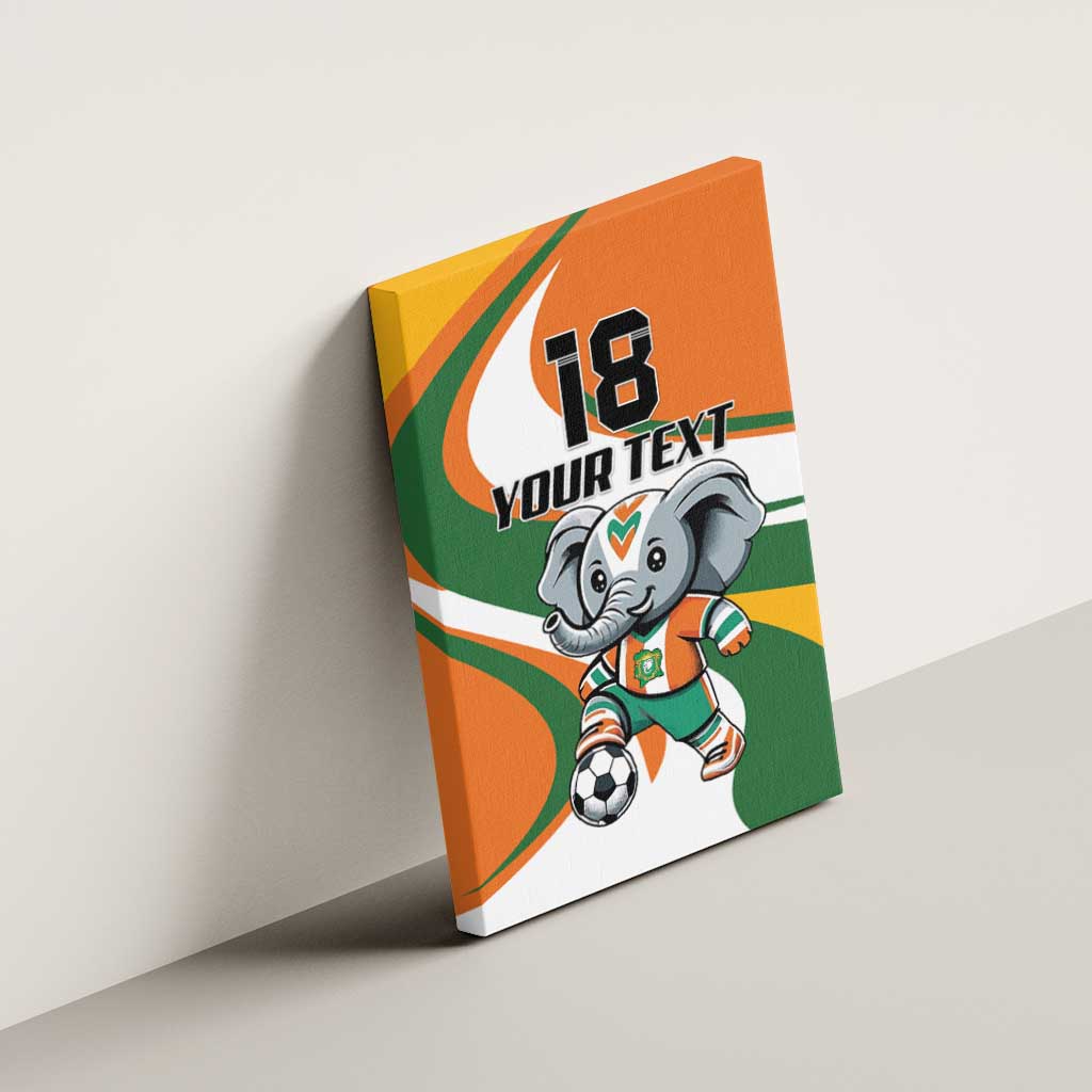 Custom Ivory Coast Football Canvas Wall Art Les Elephants Mascot - African Pride