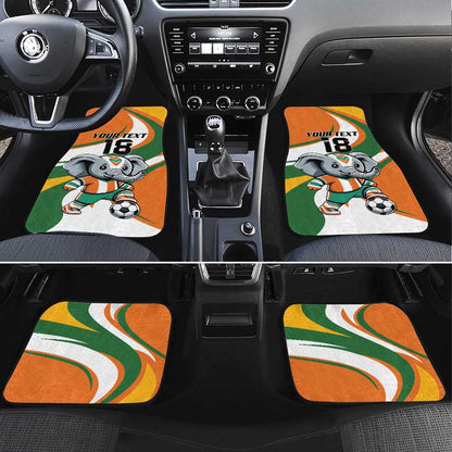 Custom Ivory Coast Football Car Mats Les Elephants Mascot - African Pride