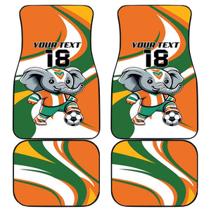 Custom Ivory Coast Football Car Mats Les Elephants Mascot - African Pride