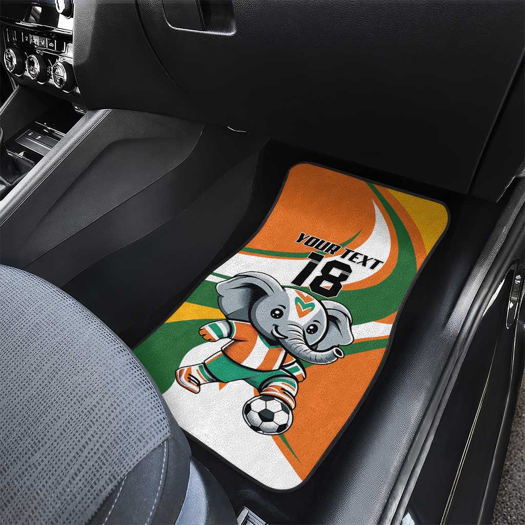 Custom Ivory Coast Football Car Mats Les Elephants Mascot - African Pride