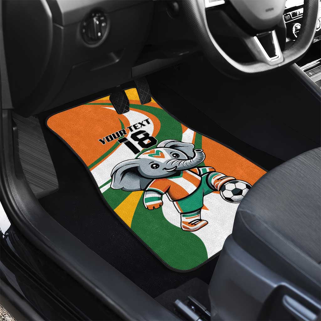 Custom Ivory Coast Football Car Mats Les Elephants Mascot - African Pride