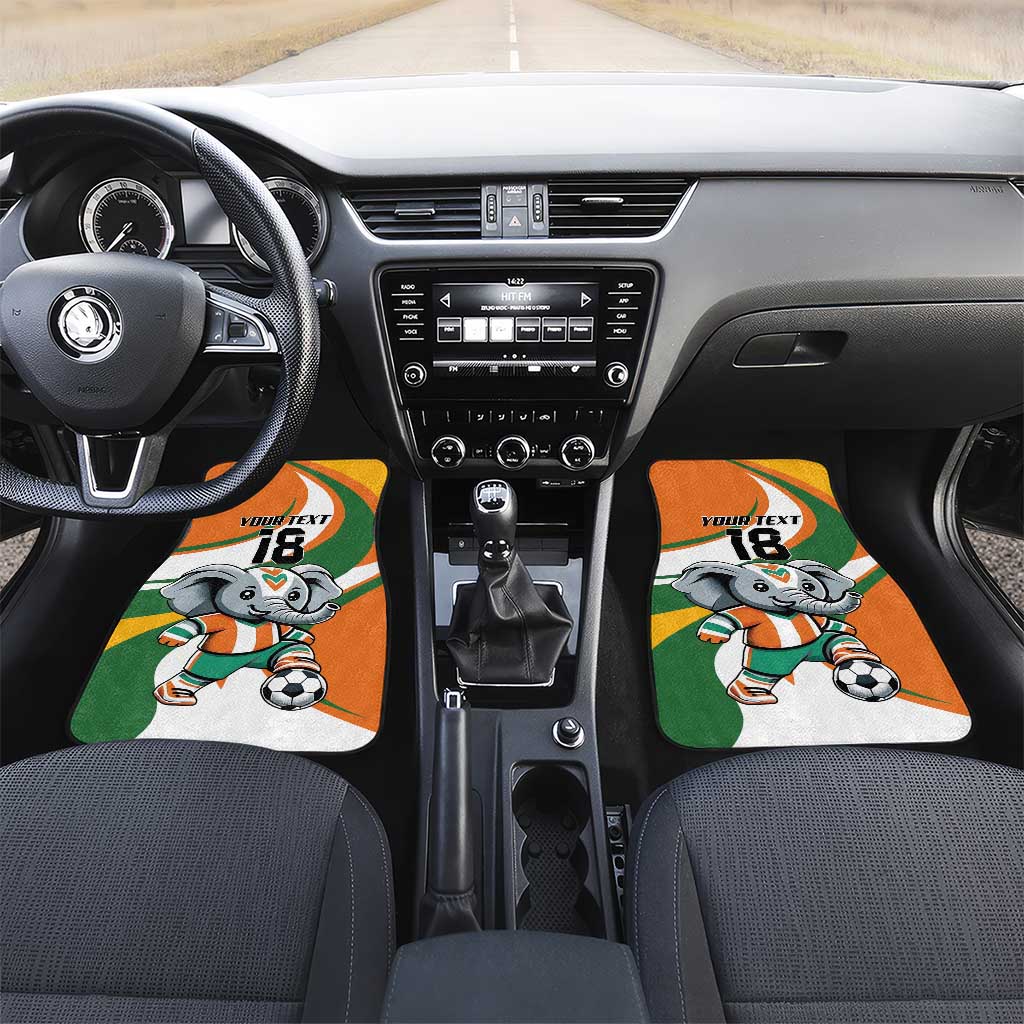 Custom Ivory Coast Football Car Mats Les Elephants Mascot - African Pride