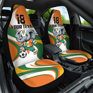 Custom Ivory Coast Football Car Seat Cover Les Elephants Mascot - African Pride