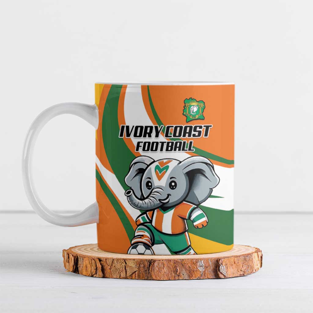 Custom Ivory Coast Football Ceramic Mug Les Elephants Mascot - African Pride