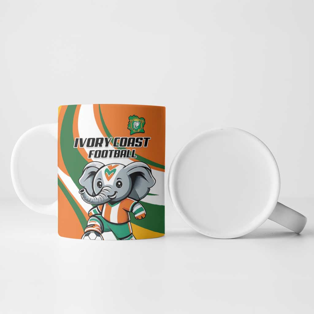Custom Ivory Coast Football Ceramic Mug Les Elephants Mascot - African Pride