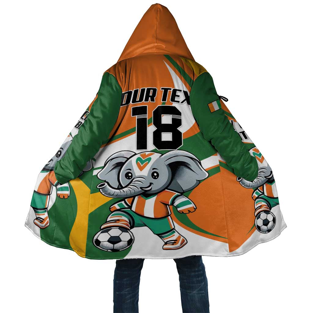 Custom Ivory Coast Football Cloak Les Elephants Mascot - African Pride