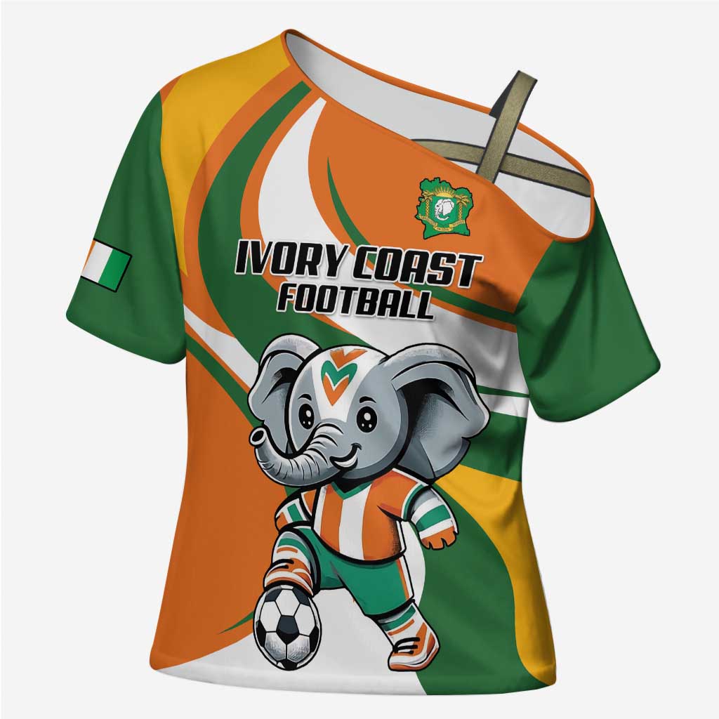 Custom Ivory Coast Football Cross Shoulder Shirt Les Elephants Mascot - African Pride