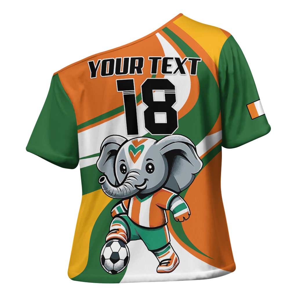 Custom Ivory Coast Football Cross Shoulder Shirt Les Elephants Mascot - African Pride