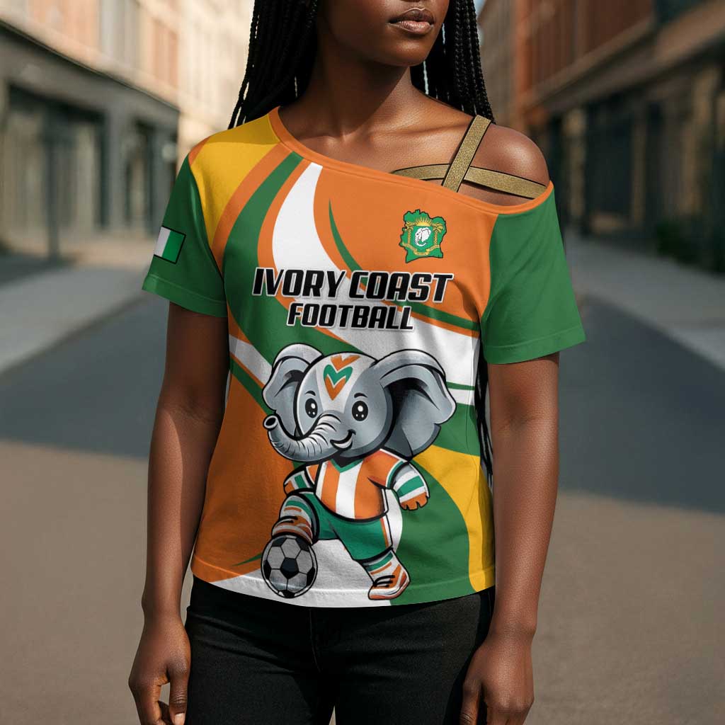 Custom Ivory Coast Football Cross Shoulder Shirt Les Elephants Mascot - African Pride