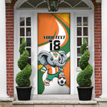 Custom Ivory Coast Football Door Cover Les Elephants Mascot - African Pride