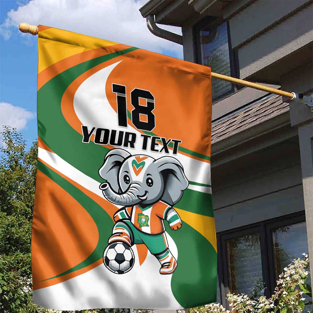 Custom Ivory Coast Football Garden Flag Les Elephants Mascot - African Pride