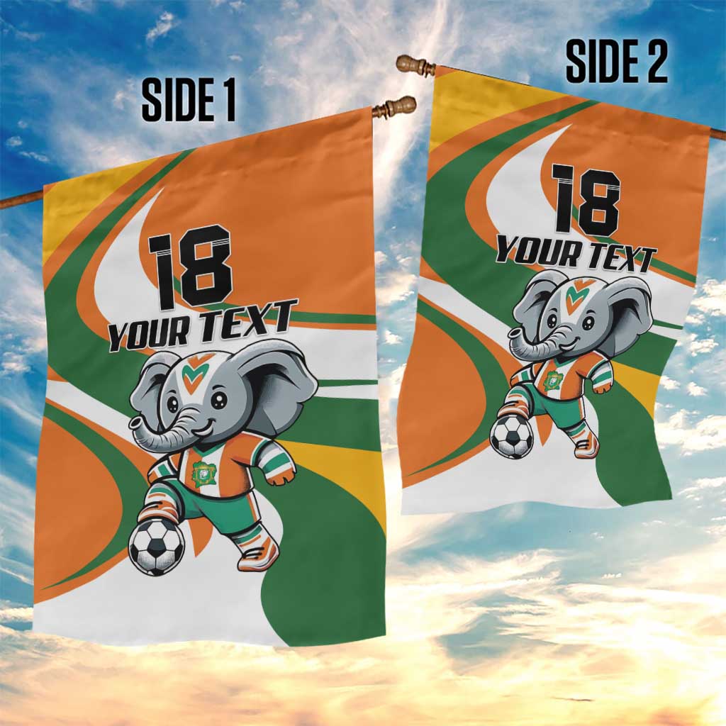 Custom Ivory Coast Football Garden Flag Les Elephants Mascot - African Pride
