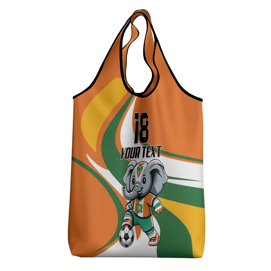Custom Ivory Coast Football Grocery Bag Les Elephants Mascot - African Pride