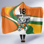 Custom Ivory Coast Football Hooded Blanket Les Elephants Mascot - African Pride