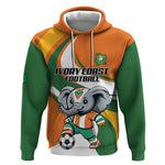 Custom Ivory Coast Football Hoodie Les Elephants Mascot - African Pride