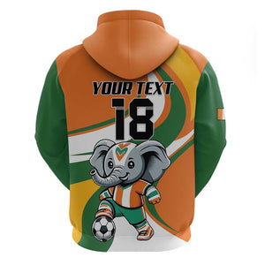Custom Ivory Coast Football Hoodie Les Elephants Mascot - African Pride