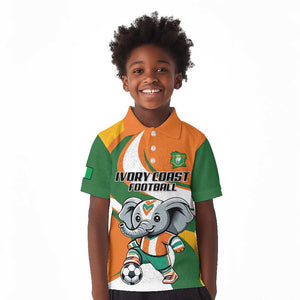 Custom Ivory Coast Football Kid Polo Shirt Les Elephants Mascot LT18