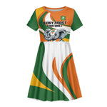 Custom Ivory Coast Football Kid Short Sleeve Dress Les Elephants Mascot LT18