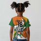 Custom Ivory Coast Football Kid T shirt Les Elephants Mascot LT18