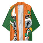 Custom Ivory Coast Football Kimono Les Elephants Mascot - African Pride