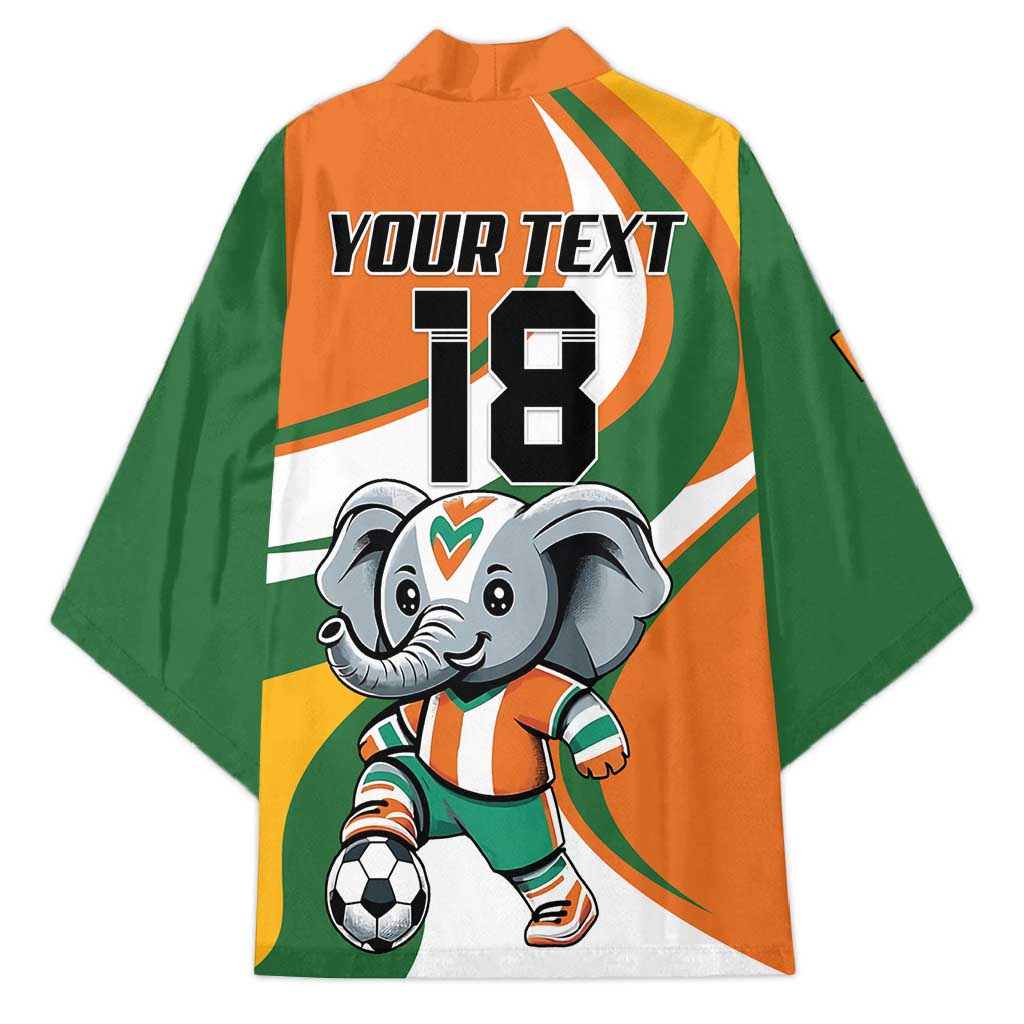 Custom Ivory Coast Football Kimono Les Elephants Mascot - African Pride