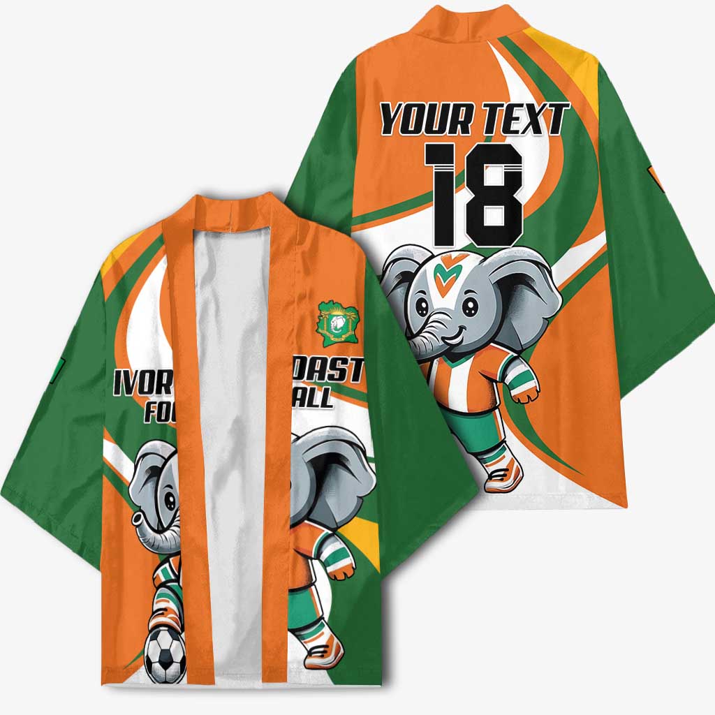 Custom Ivory Coast Football Kimono Les Elephants Mascot - African Pride