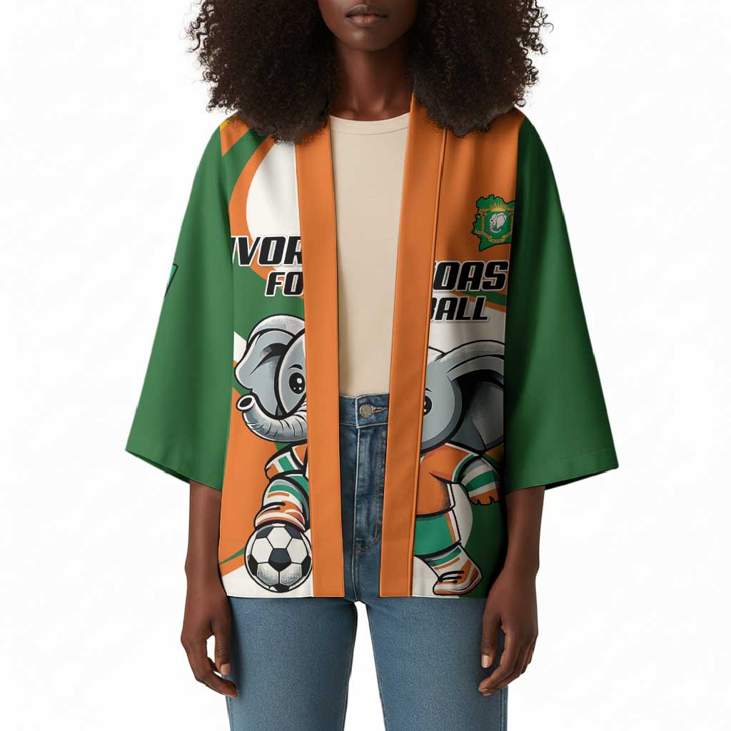 Custom Ivory Coast Football Kimono Les Elephants Mascot - African Pride